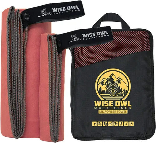 Vista 18 de Wise Owl Outfitters Microfiber Camping Towel - Quick Dry Towel for Travel, Backpacking, Hiking, Beach, Gym & Yoga - Compact, Fast Drying &