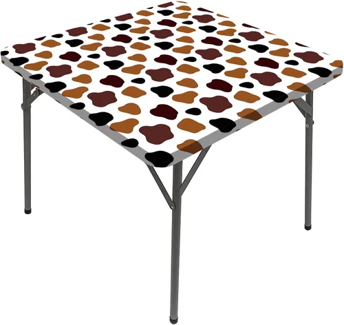 Vista 9 de Mantel cuadrado con estampado de vaca, puntos a rayas blancas y negras con estilo abstracto, para mesa de comedor cuadrada, se adapta a mesas de 24