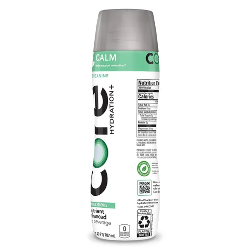 Vista 7 de CORE Hydration+ Calm, Agua de Nutrientes Mejorada con Esencia de Pepino y L-Teanina, Botella de 23.9 fl. oz (Paquete de 12)