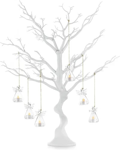 Vista 13 de NUPTIO Árbol Artificial Negro de Halloween: 22.8 pulgadas de Alto Exhibidor de Ornamentos Navideños Árboles Falsos Manzanita Ramas Decorativas
