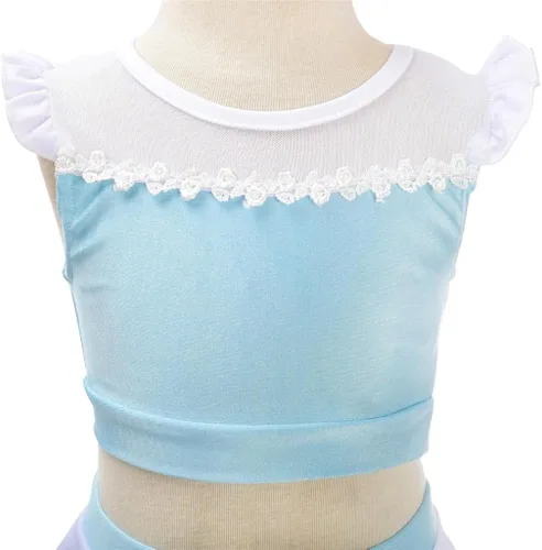 Vista 4 de Dressy Daisy Traje de baño de 2 piezas para niñas, princesa, traje de baño con falda