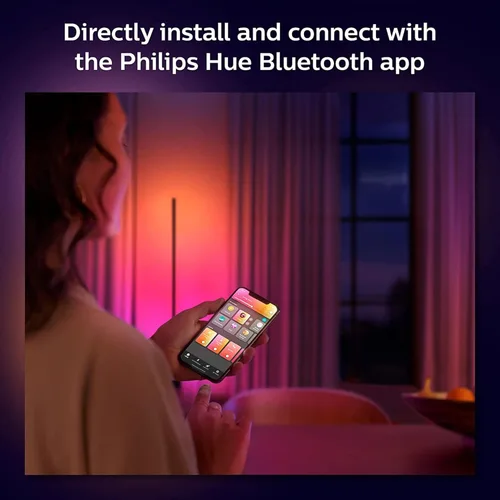 Vista 7 de Philips Hue Kits de base de tira de luz LED inteligente para interiores de 6 pies con enchufes, efecto multicolor fluido, paquete de 2, control