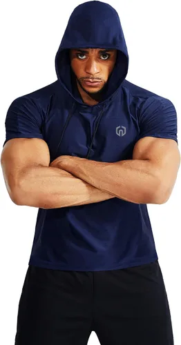Vista 5 de NELEUS Camisa deportiva Dry Fit Performance con capucha para hombre