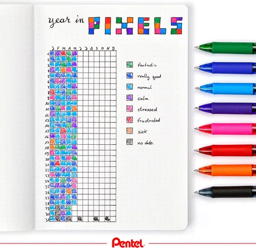 Vista 3 de Pentel BL107A EnerGel X Bolígrafo de gel retráctil con bola de rodillo, negro, docena (BL107-A)