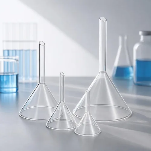 Vista 7 de Embudos de alimentación de química analítica de cristalería, embudos de borosilicato, laboratorios, experimentos científicos, uso de cocina