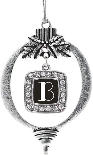 Vista 123 de Inspired Silver - Adorno con dije de reina de rodillo - Adornos navideños cuadrados de plata con joyas de circonita cúbica