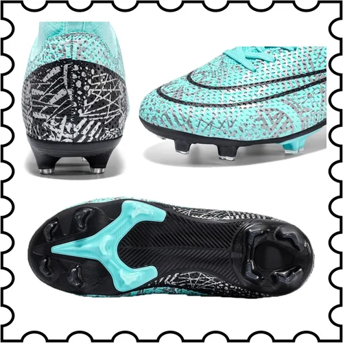 Vista 3 de WINGFAI Zapatos de fútbol para hombre, para exteriores, césped interior, tenis de entrenamiento de fútbol profesional, botas de fútbol atléticas