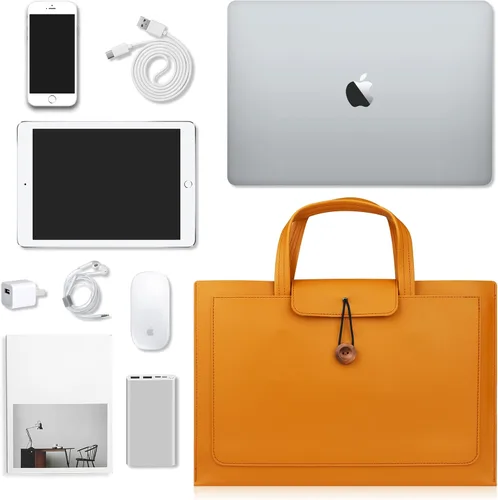 Vista 7 de CREATOR - Funda para laptop de 13.3 a 14 pulgadas, color marrón