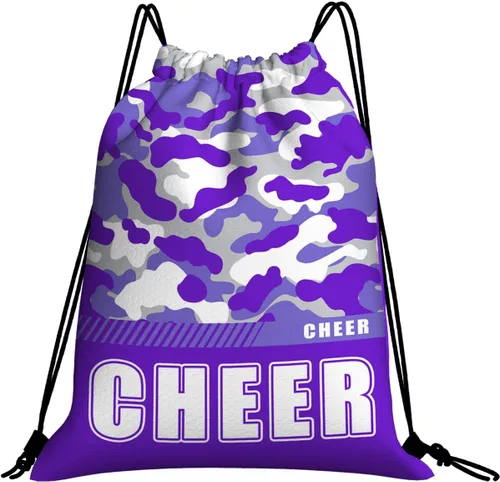 Vista 49 de Mochila con cordón impermeable para gimnasio, bolsas con cordón, bolsa de cuerda deportiva, mochila de camuflaje, Bolsas con cordón Cheer - Bolsas