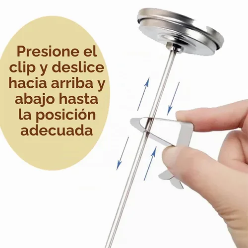 Vista 3 de Termómetro de espuma de leche para café y chocolate, termómetro de acero inoxidable de espuma de leche espumosa de capuchino para jarras de vapor