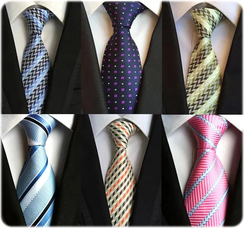 Vista 88 de WeiShang Lote de 6 corbatas clásicas de seda para hombre, corbatas tejidas jacquard