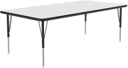 Vista 9 de Correll - Mesa de actividades rectangular de 30"x72", tablero superior de borrado en seco/marcador, altura ajustable (19"-29"), laminado de alta