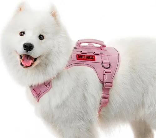 Vista 15 de OneTigris Arnés táctico para perros grandes, arnés táctico ajustable para perro con asas, chaleco reflectante resistente y transpirable, chaleco