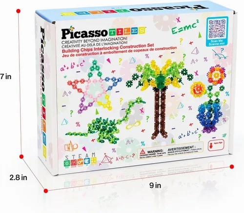 Vista 9 de PicassoTiles Juego de 600 fichas de construcción entrelazadas con bloques de disco creativos, juguetes de aprendizaje STEM para educación temprana