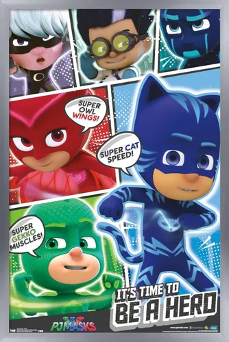 Vista 10 de Trends International PJ Masks - Póster de pared, 14.725 x 22.375 pulgadas, versión enmarcada de madera de granero