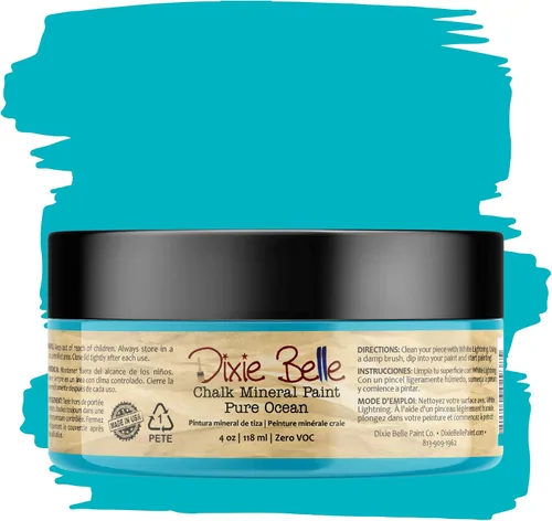 Vista 194 de Pintura para muebles con acabado de tiza Dixie Belle Paint Company - Amatista (4oz) - Pintura mineral de tiza chic púrpura profundo mate