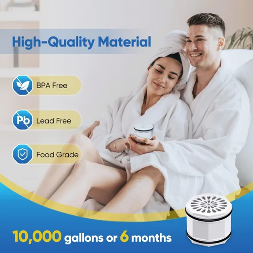 Vista 5 de PUREPLUS WHR-140 - Cartucho de filtro de agua para cabezal de ducha, repuesto para Culligan WSH-C125, HSH-C135, ISH-100, HSH-BN135, S-H200-C