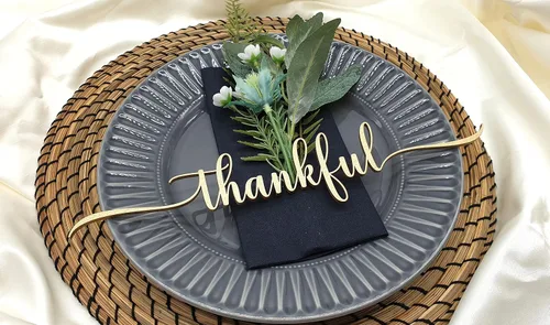 Vista 2 de Tarjetas de lugar agradecido, tarjetas de lugar personalizadas de Acción de Gracias, ajuste de lugar de cena personalizado, decoración de mesa