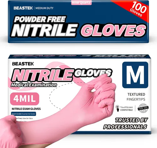 Vista 8 de Beastek Nitrile Disposable Exam Gloves, 4Mil 100 Ct Powder-Free Latex-Free Food-Safe for Cooking Medical Esthetician, Orchid