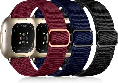 Vista 12 de Maledan Bandas Compatibles con Correas de Reloj Fitbit Versa 3/4 y Sense/Sense 2, Pulseras Deportivas de Tela Elástica Ajustable para Hombres