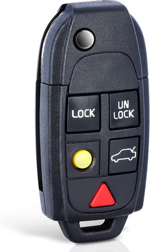 Vista 7 de Keyecu Modificado Flip Floding Remote Key Shell para S60 S70 S80 S90 V70 caso FOB 4+1 botón