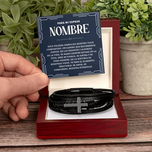 Vista 5 de Pulseras para mi esposo, regalo para hombre 14 de febrero, regalos de aniversario para mi esposo, un regalo único para el amor de mi vida, el amor