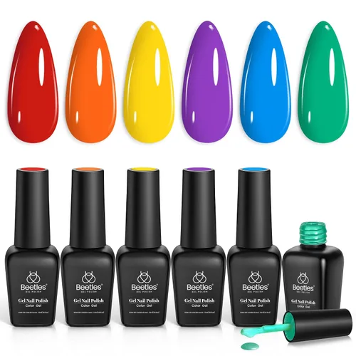 Vista 41 de beetles - Juego de esmaltes en gel color borgoña – Berry Merlot 6, ciruela, cereza, moca, rojo, otoño-invierno, morado oscuro, vino púrpura oscuro