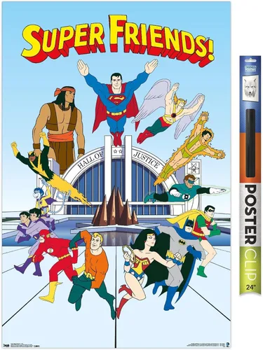 Vista 18 de Trends International DC Comics Super Friends - Póster de pared del equipo, 22.4 pulgadas de largo x 14.7 pulgadas, versión enmarcada de madera