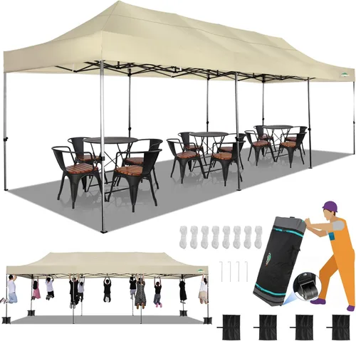 Vista 9 de COBIZI Tienda de campaña desplegable de 6.6 x 6.6 pies, toldo resistente, fácil de instalar, impermeable, para exteriores, fiestas, playa, jardín