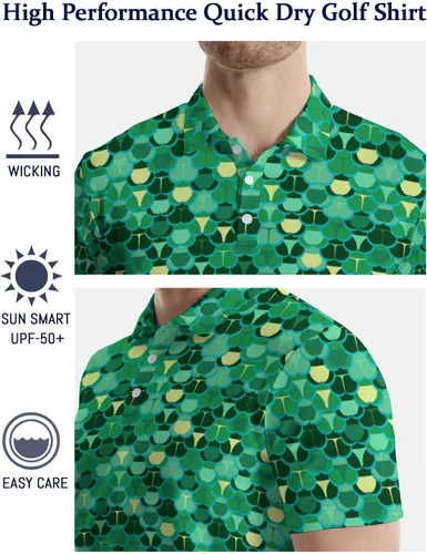 Vista 8 de Camisas polo divertidas para hombre de los años 80, camisas de golf de secado rápido que absorben la humedad, divertidas camisas polo de golf