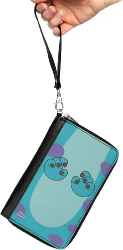 Vista 2 de Buckle-Down Cartera rectangular con cremallera de poliuretano para mujer, 7.5 x 4.5 pulgadas, Monsters Inc., Buckle-down Cartera rectangular