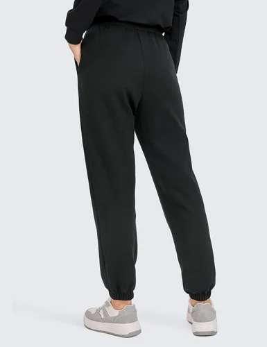 Vista 5 de CRZ YOGA Pantalones deportivos de cintura alta para mujer pantalones de algodón grueso con bolsillos pantalones deportivos casuales de descanso