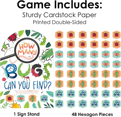 Vista 5 de Big Dot of Happiness Buggin' Out - Bugs Bugs Bugs - Bugs - Bugs Bugs - Juego de escondite y encuentra - 1 soporte y 48 piezas de juego