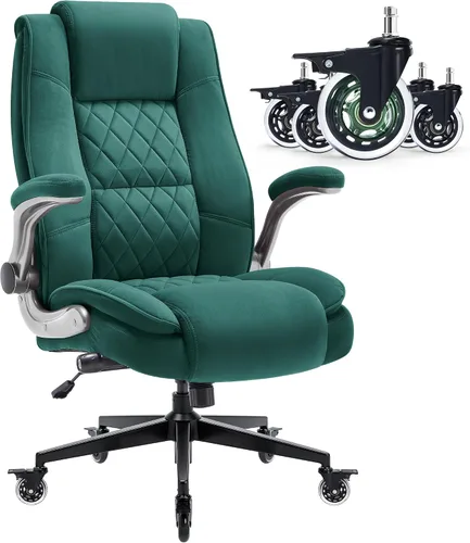 Vista 10 de Silla ergonómica de escritorio con respaldo alto, silla de oficina de tela Negro