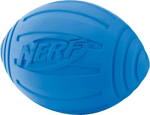 Vista 5 de Nerf juguete fútbol con sonido para perro, Sencillo, Azul