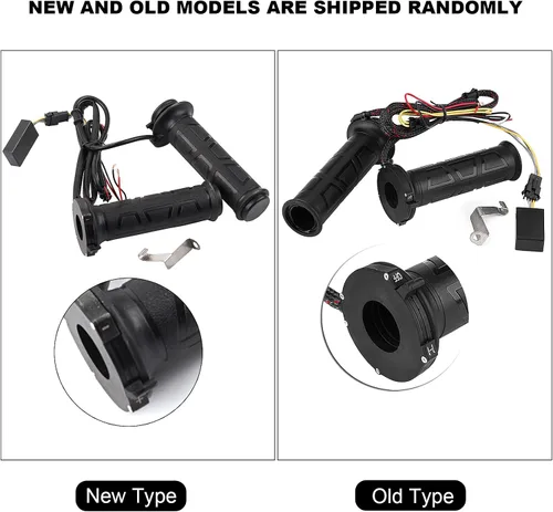 Vista 7 de Qiilu Empuñaduras eléctricas con calefacción para motocicleta, ajustable 0.866 in, negro, 12W-24W