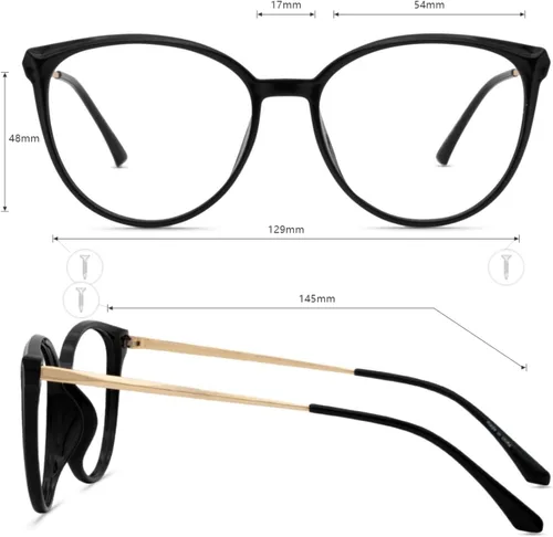 Vista 4 de Firmoo Oversize Blue Light Blocking Glasses for Women/Men, Anti Glare Anti Eyestrain, Chic Round Computer Glasses Unisex