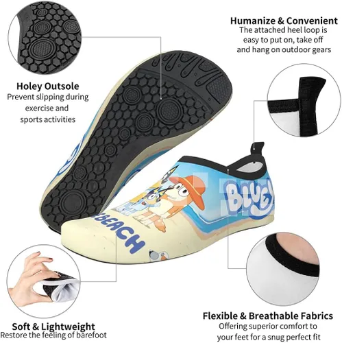 Vista 5 de NZHMZJK Zapatos de agua para niños y niñas, calcetines acuáticos de secado rápido, para natación, playa, yuga, ejercicio, deporte, piscina, camping