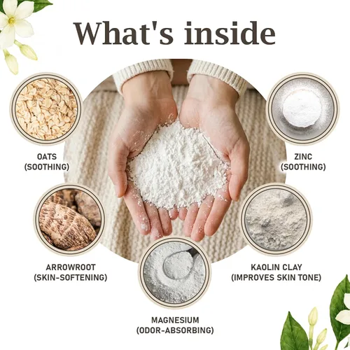 Vista 7 de Herb & Root Talc Free Body Dusting Powders. Rose, Vanila, Sandalwood, Lavender, Jasmine, and Gift Sets (Full Size, Jasmine)