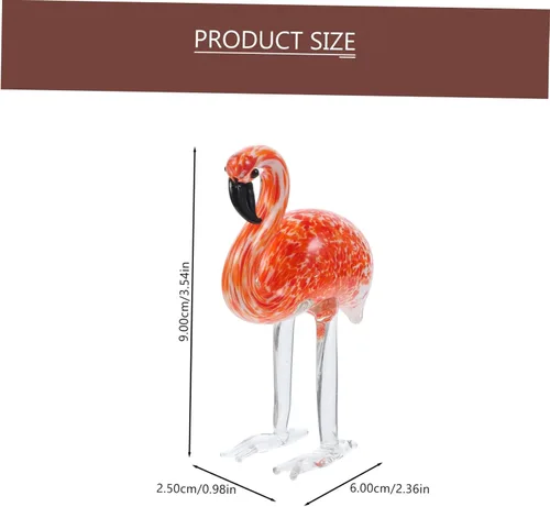 Vista 5 de Decoración de flamenco Ornamento de vidrieras Cristal Flamingo Modelo Escritorio único Dec