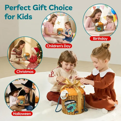 Vista 10 de TOP BRIGHT Juego Montessori de Pesca para Niños Pequeños - Juguetes Magnéticos de Pesca de Madera para Niños de 3 Años, Regalo para Niñas y Niños