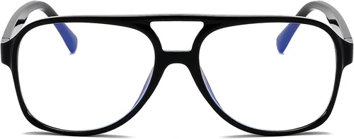 Vista 4 de Gafas de aviador retro con luz azul para mujeres y hombres de los años 70, gafas de piloto con marco de gran tamaño, antifatiga ocular