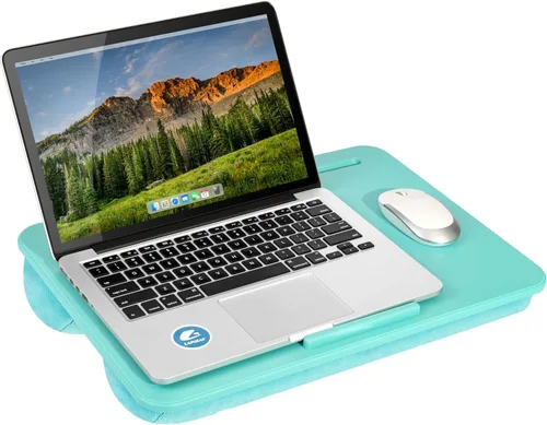 Vista 18 de LapGear - Escritorio compacto para regazo - Se adapta a laptops de hasta 15 pulgadas - Aqua Sky - Estilo núm. 43109 Microbead Cushion, Built-In