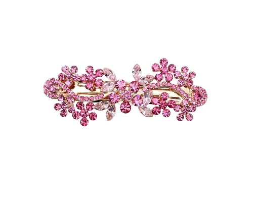 Vista 16 de Faship Clip de pasador de pelo de cristal floral AB multicolor