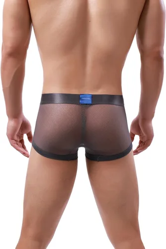 Vista 5 de Evankin Ropa interior sexy para hombre, calzoncillos tipo bóxer de malla transpirable