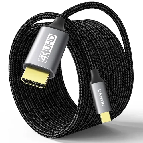 Vista 10 de UANTIN Cable USB C a HDMI de 3 pies Cable USB 3.1 tipo C a HDMI de alta velocidad 4K [compatible con Thunderbolt 3/4/5] con MacBook, Galaxy S9 a