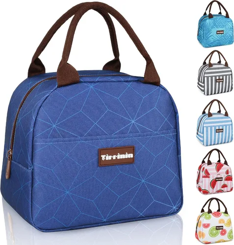 Vista 9 de Tirrinia Bolsas de almuerzo para mujeres y hombres, bonita bolsa de almuerzo aislada, lonchera moderna para adultos, bolsa de almuerzo reutilizable