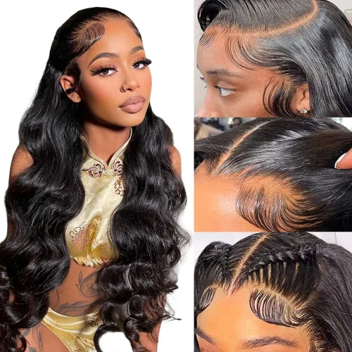Vista 9 de Pelucas de cabello humano con encaje frontal HD de 24 pulgadas, densidad del 250%, pelucas de cabello humano con encaje frontal ondulado corporal