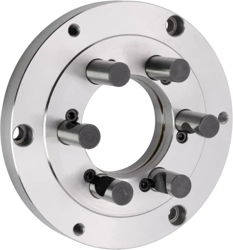 Vista 4 de CME Portabrocas de torno autocentrante de 3 mandíbulas de 8 pulgadas con placa de respaldo Camlock D1-5, mordazas reversibles de dos piezas