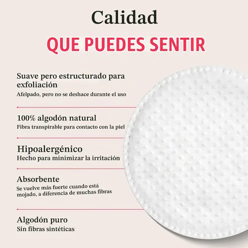 Vista 7 de Swisspers - Círculos exfoliantes premium de algodón – 80 unidades (paquete de 3) – 100% algodón puro, almohadillas de superficie de doble cara